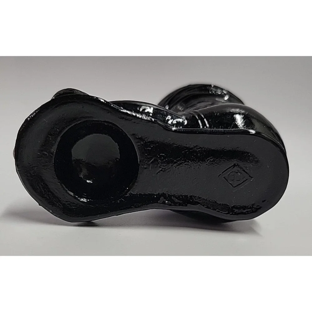Vintage‎ Boyds Black Glass Hobo Shoe Boot Toothpick Holder